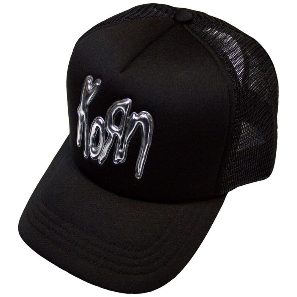 Korn Unisex Adult Sonic Silver Back Print Logo Trucker Cap / Black